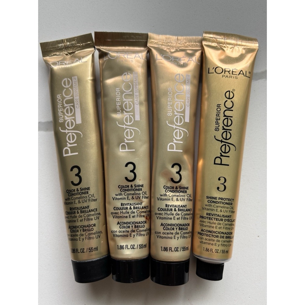 Lot Of 4 Loreal Superior Preference 1.86oz Shine & Protect #3 Conditioner